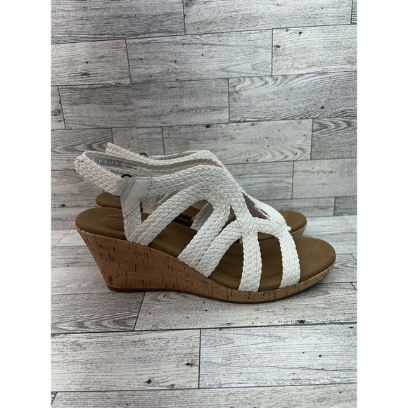 Rockport Shoes Womens Size 9 White Wedge Sandals Cork Platform Strappy‎ TruTECH - Picture 7 of 15